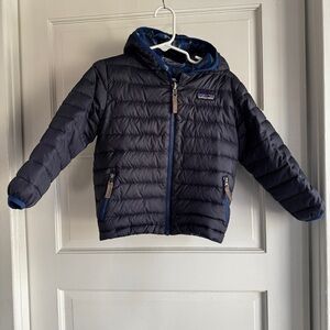 Patagonia 4T Reversible Down Sweater Hoody Navy
